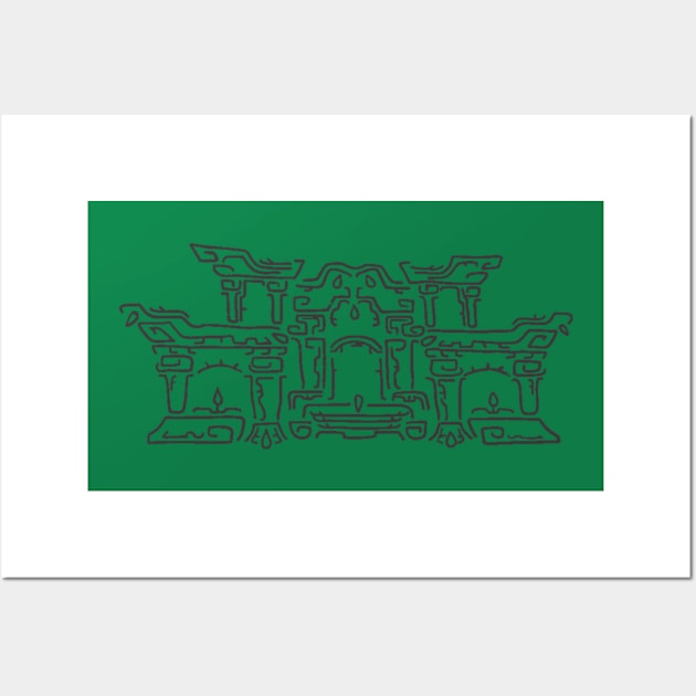 Black on Green Geoglyph 2 (Totk) Wall Art by HeartonSleeves